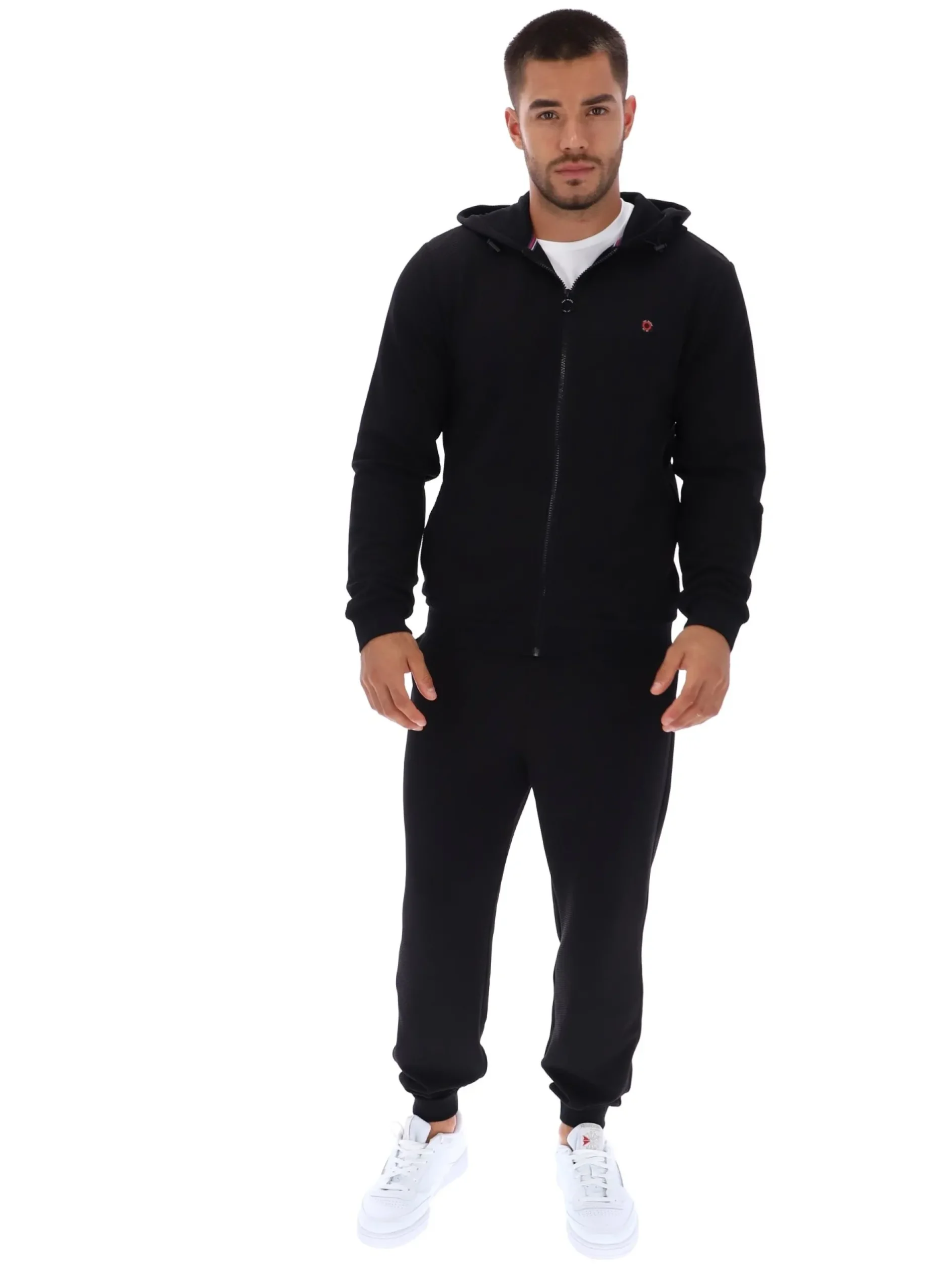 Zip-Up Piquet Tracksuit Hoodie