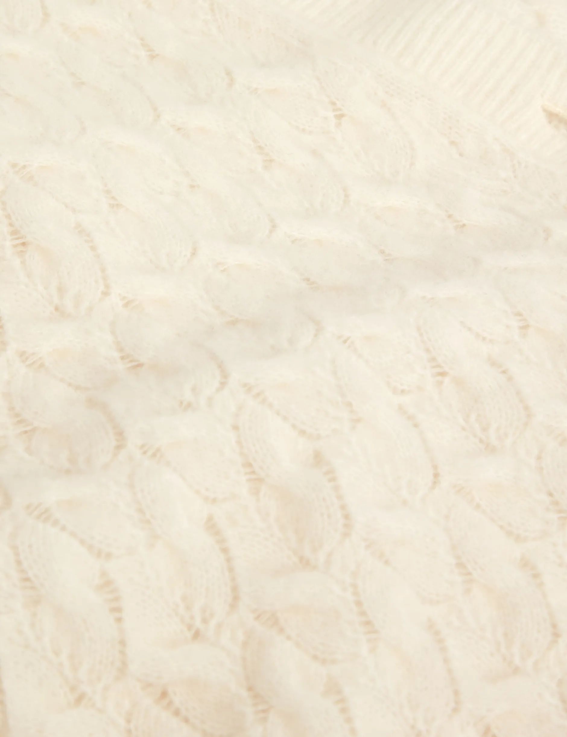 Zopfstrick-Strickjacke aus Wolle mit V-Ausschnitt
